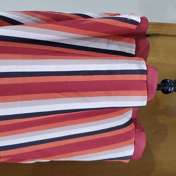 Torrid striped layered adjustable strap flutter tank top euc orange red black - Picture 3 of 7